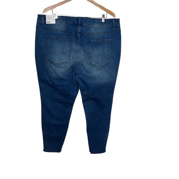 New Lane Bryant Mid Rise Super Stretch Skinny Distressed Jeans Women Plus Sz 22 - Picture 6 of 8